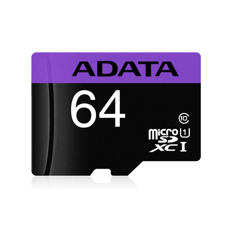 کارت حافظه microSDHC ای دیتا مدل Premier کلاس 10 استاندارد UHS-I سرعت 80MBps ظرفیت 64 گیگابایت همراه با آداپتور