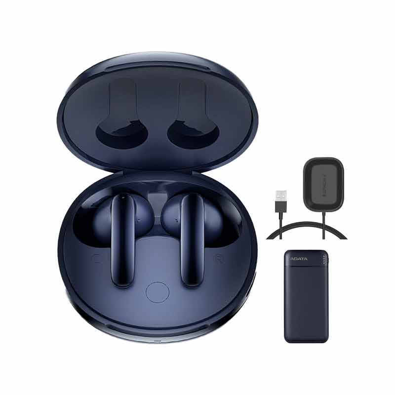 هندزفری بلوتوثی کیو سی وای مدل T13 ANC 2 + پاوربانک ای دیتا مدل C100  + شارژر پرومیت مدل Aurapod-1  کد (VAL039)