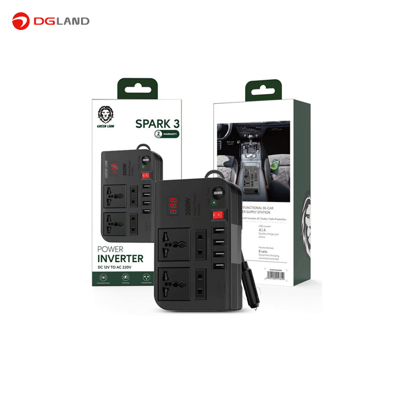 مبدل برق ۳۰۰ وات گرین GREEN Electric Distributor Spark 3 Power Inverter 300W 4.1A