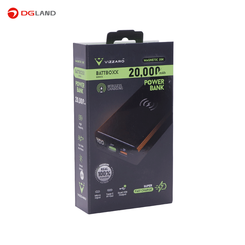 شارژر همراه ویزارو مدل BATTBOXX Series Magnetic ظرفیت 20000 میلی آمپر ساعت