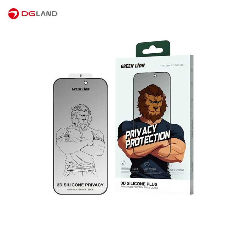 گلس گرین لاین مدل 3D Silicone Plus Privacy مناسب برای گوشی موبایل اپل iPhone 17 Pro GNDPTPV17P