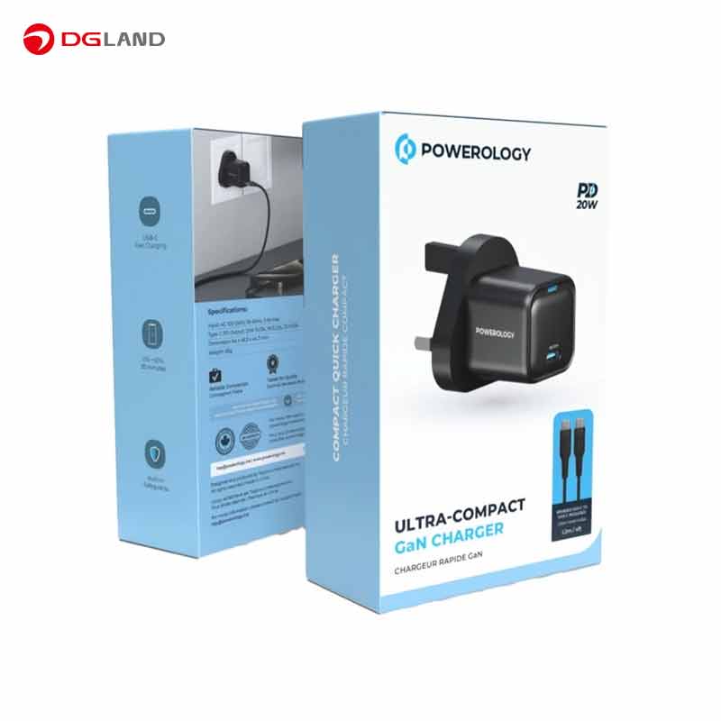 شارژ 20 وات پاورولوژی مدل Powerology Ultra-Compact GaN Charger PWCUQC016 به همراه کابل شارژ
