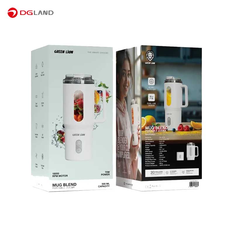 آبمیوه‌گیر قابل حمل و مخلوط کن لیوانی  گرین لاین مدل Mug Blend GNMGBL500  گنجایش 500 میلی‌لیتر