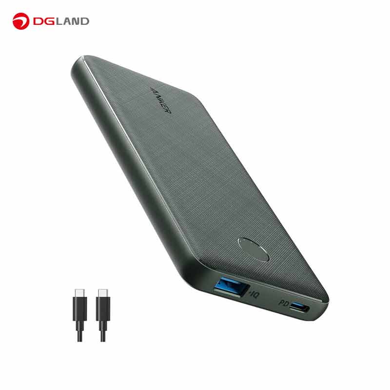 پاوربانک 20 وات انکر مدل PowerCore Slim Essential A1245613 ظرفیت 10000 میلی آمپر ساعت به همراه کابل تایپ سی به تایپ سی