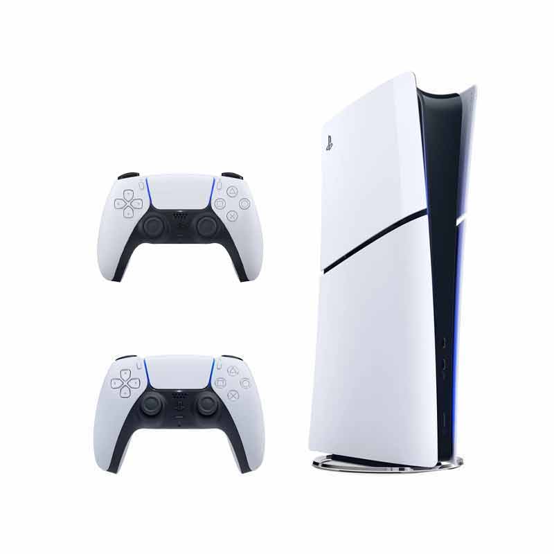 کنسول بازی سونی مدل PlayStation 5 Slim Digital Edition ظرفیت 825 گیگابایت ریجن CFI-2116 اروپا به همراه دسته اضافه سفید