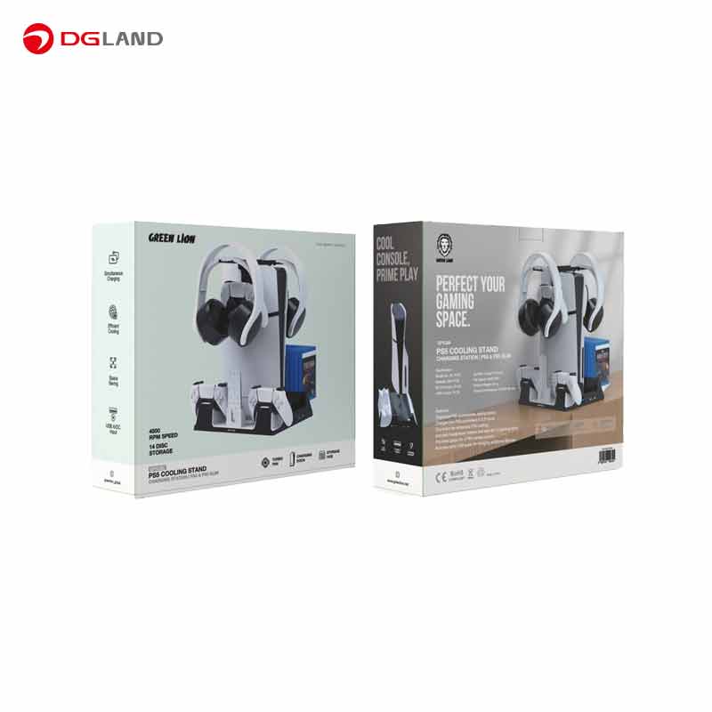پایه شارژ و فن خنک کننده پلی استیشن 5 گرین مدل GNPS5CSTD