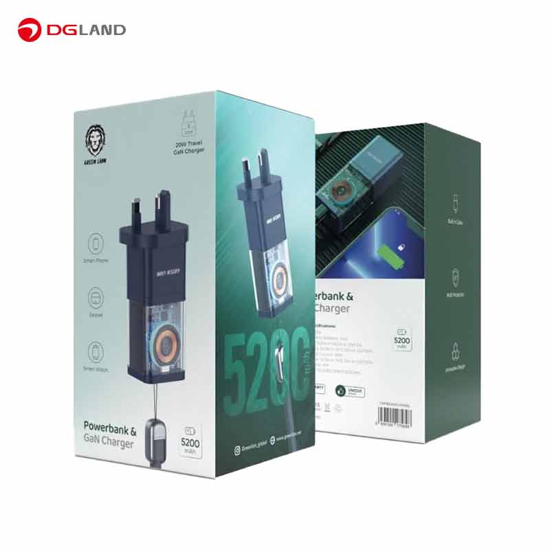 پاوربانک گرین لاین مدل GL-536 ظرفیت 5200 میلی آمپر ساعت