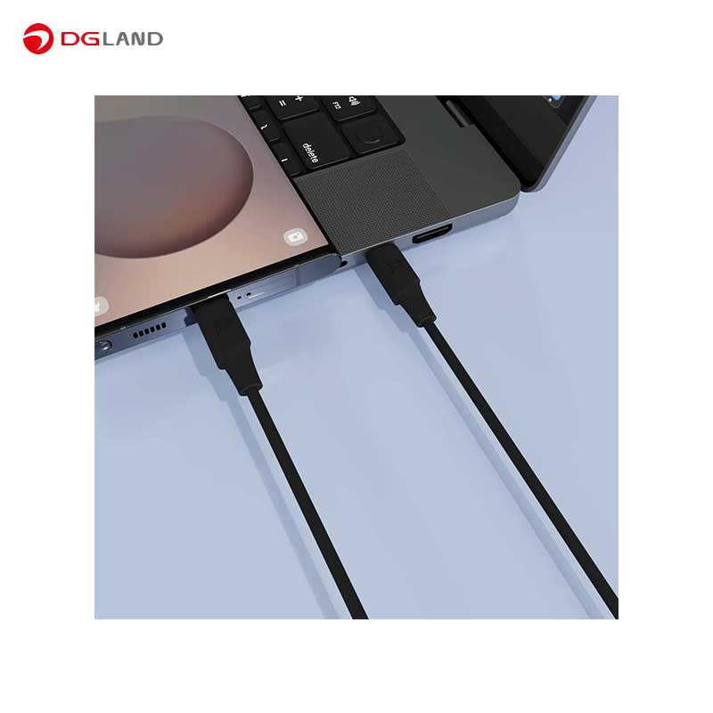 کابل شارژ تایپ‌سی به تایپ‌سی 100 وات 2 متری پاورولوژی مدل Power Sync Flex PCAB017  