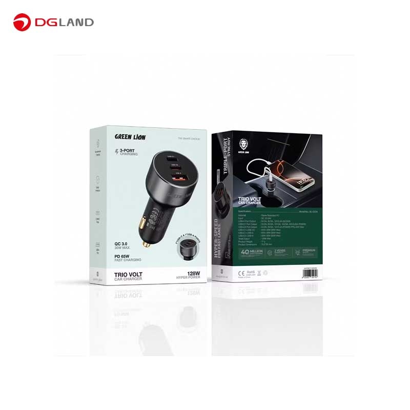 شارژر فندکی 60 وات گرین لاین مدل GNTRICC128W