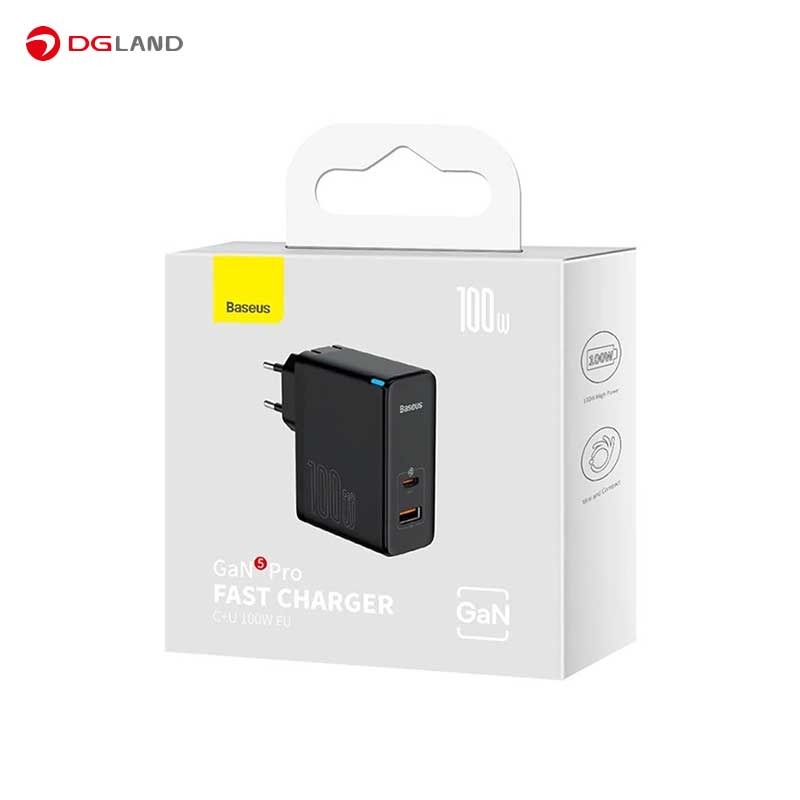 شارژر دیواری 100 وات بیسوس مدل GaN5 Pro CCGP090201