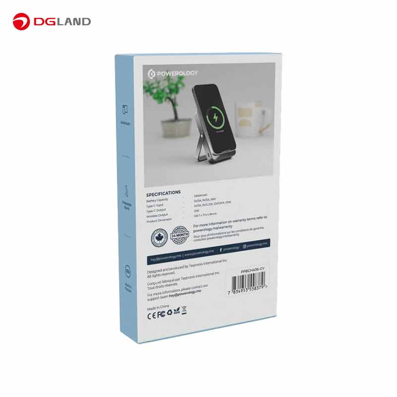 پاوربانک 15 وات وایرلس پاورولوژی مدل PPBCHA36 ظرفیت 10000 میلی آمپر ساعت
