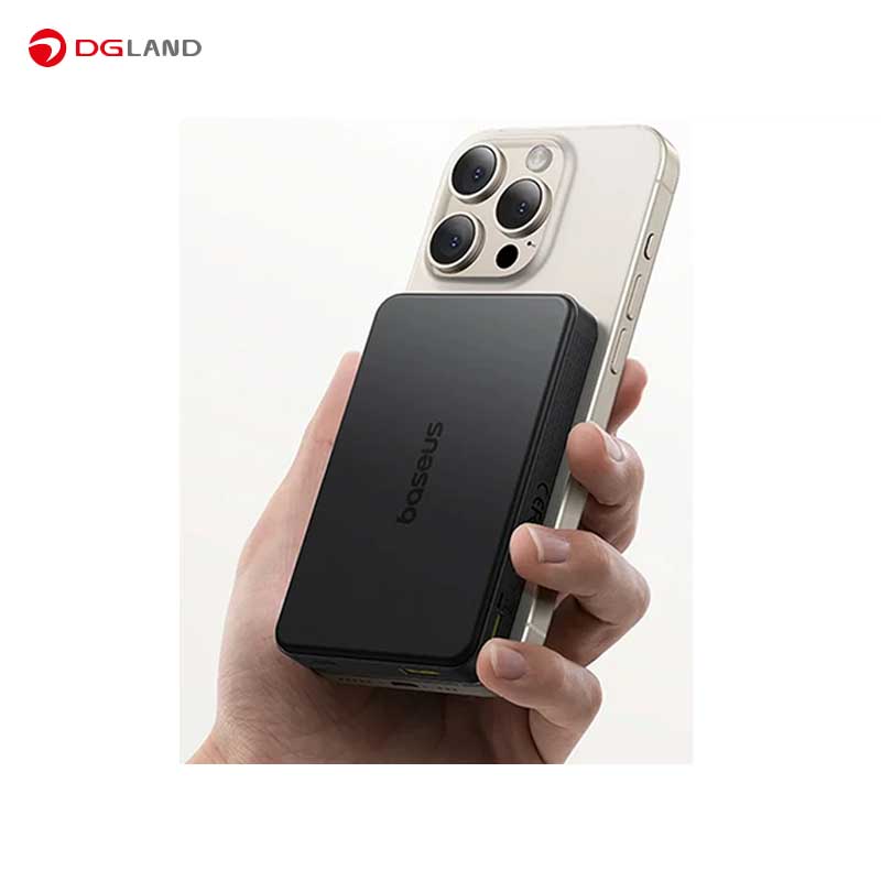 پاوربانک بی‌سیم 22.5 وات بیسوس مدل Airpow Ⅱ Qi2 Magnetic ظرفیت 10000 میلی‌آمپر ساعت