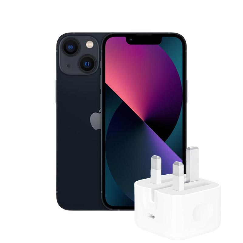 گوشی موبایل اپل مدل iPhone 13 Not Active 5G دو سیم کارت ظرفیت 128 گیگابایت و رم 4 گیگابایت CH-A به همراه شارژر دیواری 20 وات اپل مدل سه پین B-A پک 2024