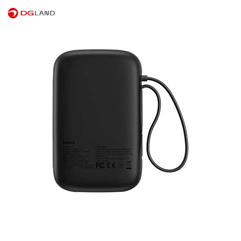 پاوربانک 30 وات بیسوس  مدل Qpow2 Dual Cable ظرفیت 10000 میلی آمپر ساعت