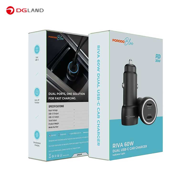 شارژر فندکی 60W پرودو مدل Riva PBCCR50