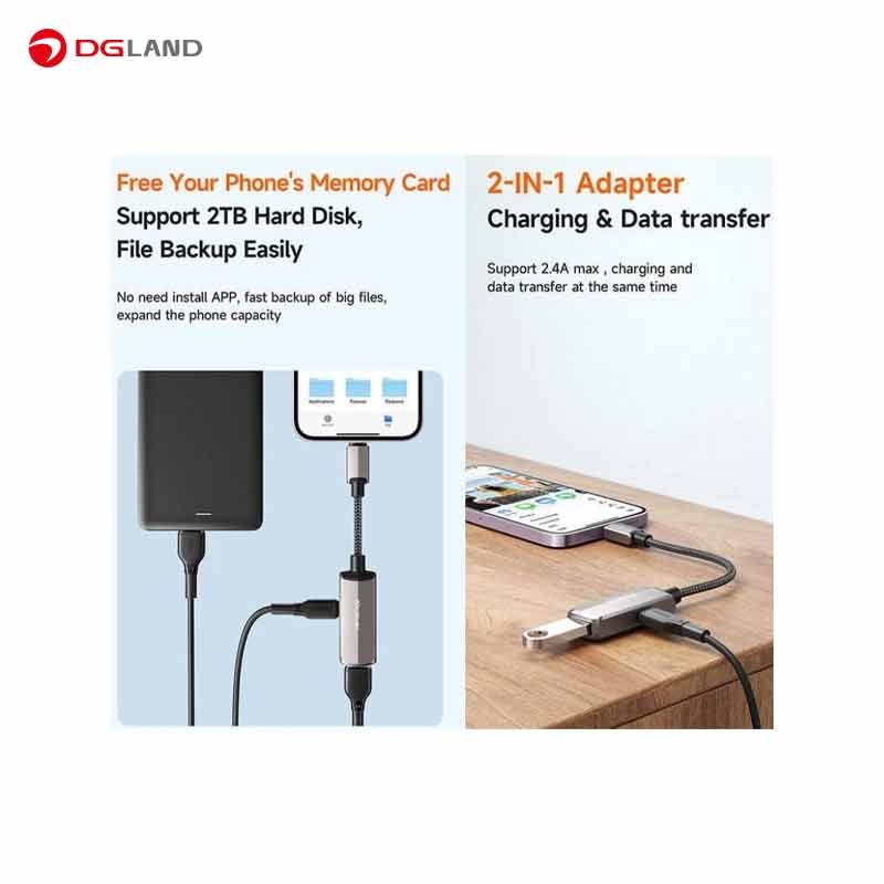 مبدل 2 در 1 Lightning به USB-A 3.0 مک دودو مدل CA-269