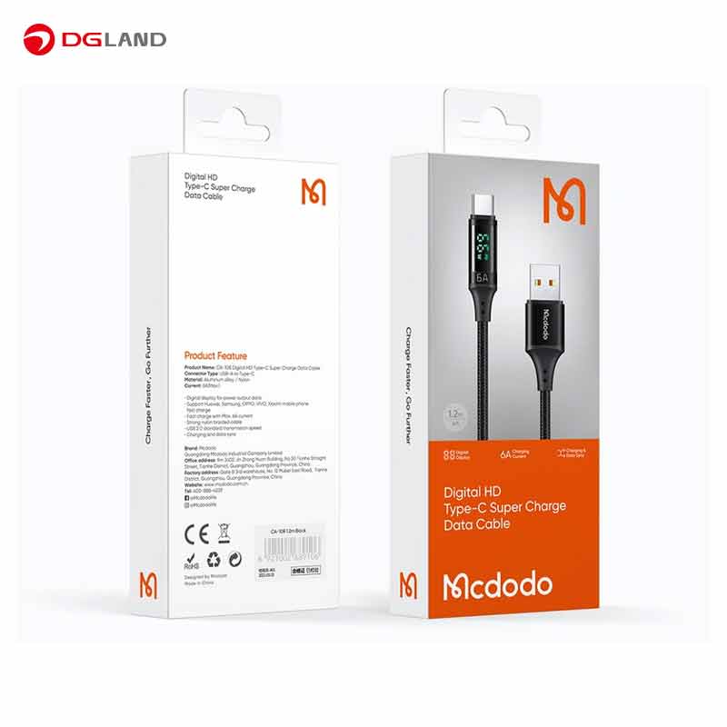 کابل شارژ  USB به USB-C مک دودو مدل CA-108 طول 1.2 متر