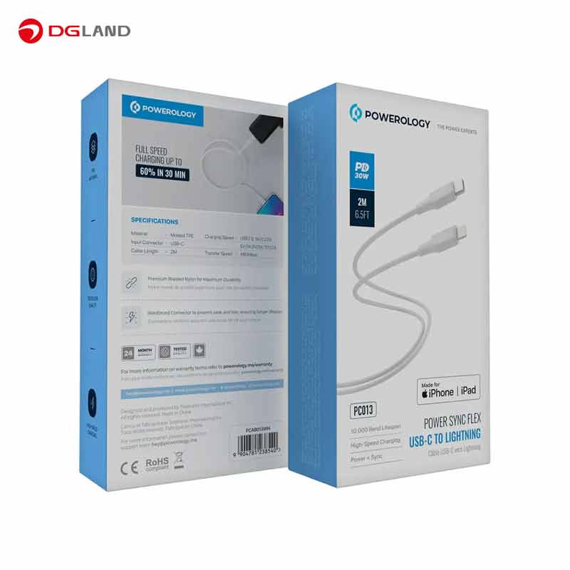 کابل  USB-C به Lightning پاورولوژی مدل Power Sync Flex PCAB013 طول 2 متر