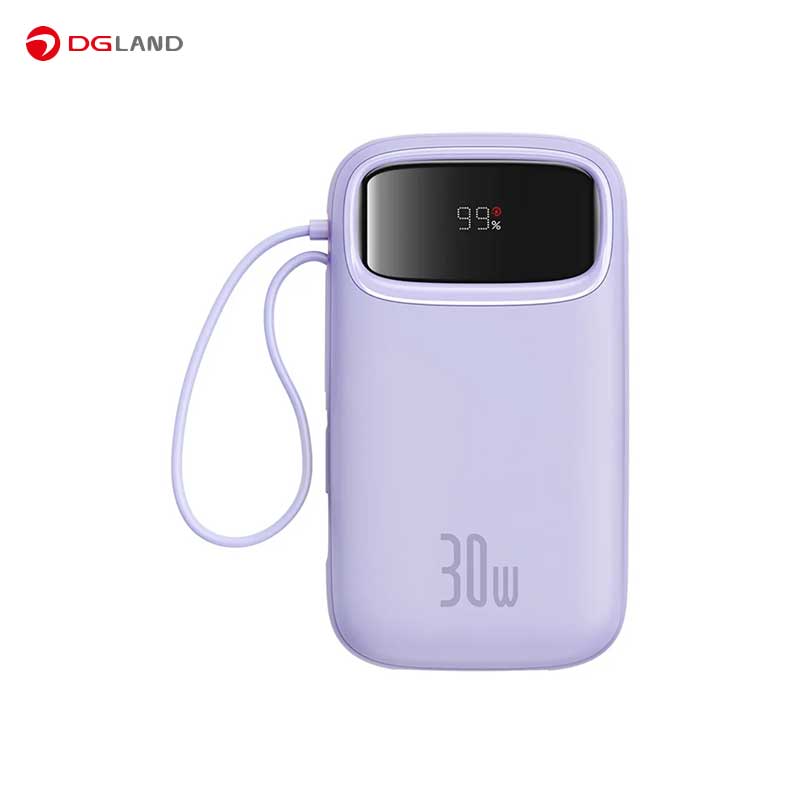 پاوربانک 30 وات بیسوس  مدل Qpow2 Dual Cable ظرفیت 10000 میلی آمپر ساعت