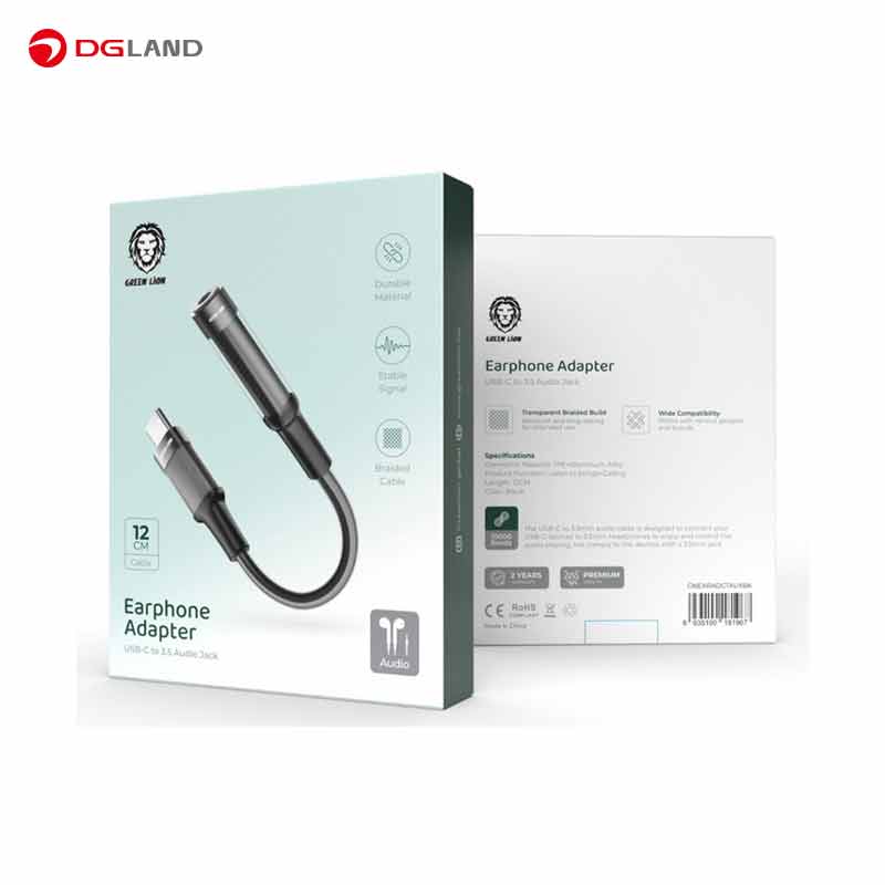 تبدیل گرین لاین مدل  Earphone Adapter Type-C To 3.5 Audio jack GNEARADCTAUX 