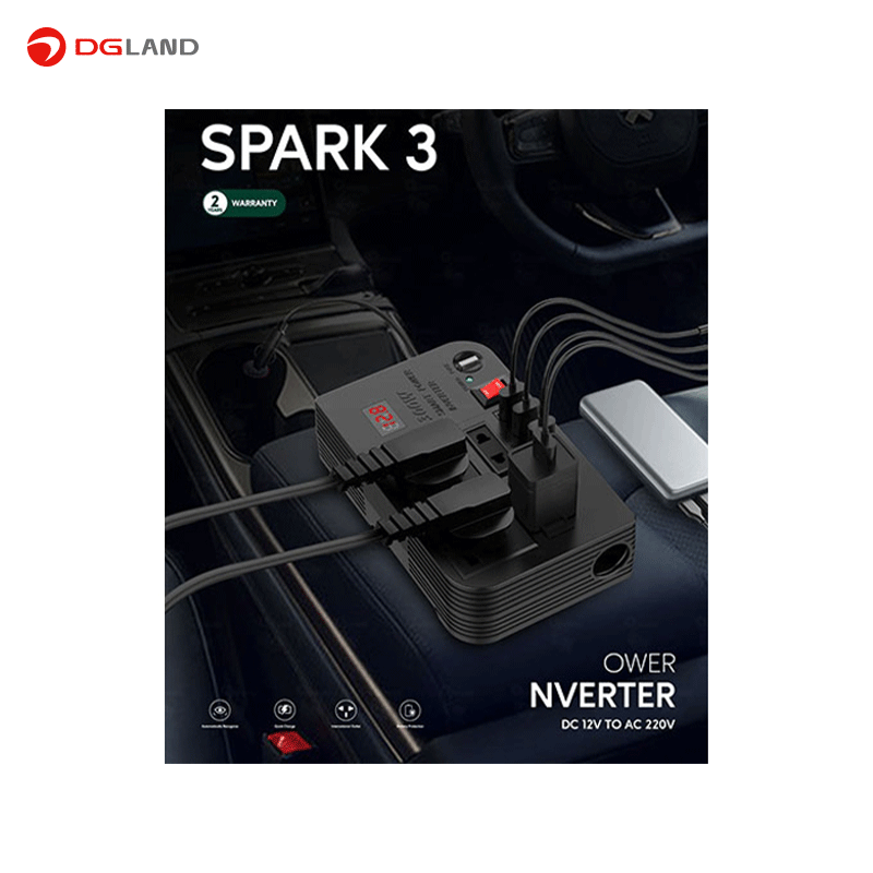 مبدل برق ۳۰۰ وات گرین GREEN Electric Distributor Spark 3 Power Inverter 300W 4.1A