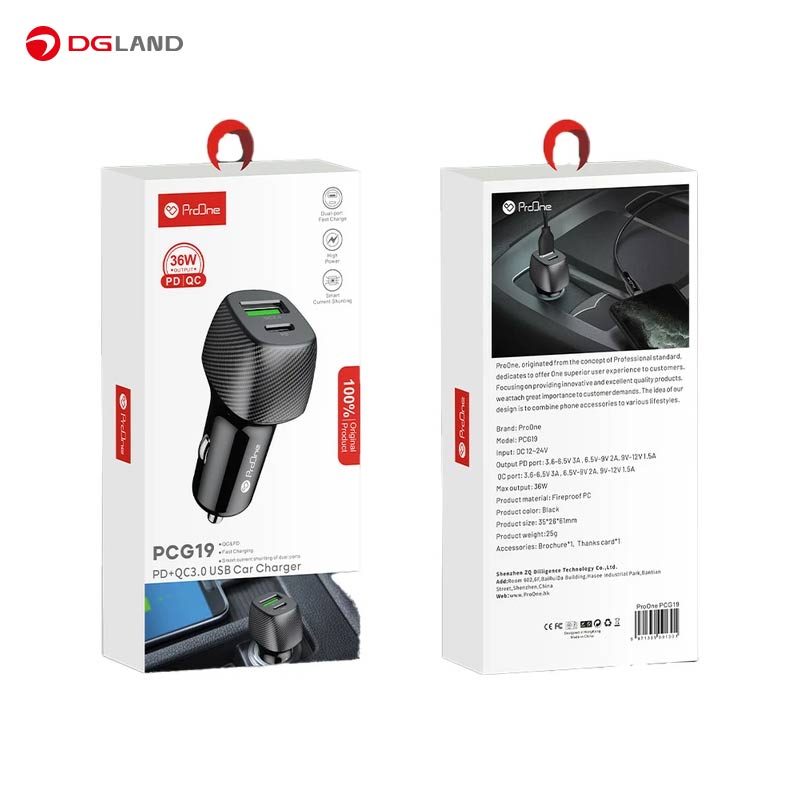 شارژر فندکی 36 وات پرووان مدل PCG19