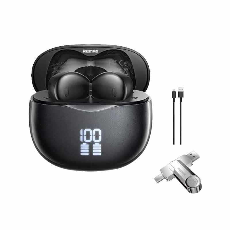 هندزفری بلوتوثی ریمکس مدل W39 + فلش مموری ریمکس مدل RX-817 +کابل پرودو مدل PD-CBL0006 کد (VAL012)