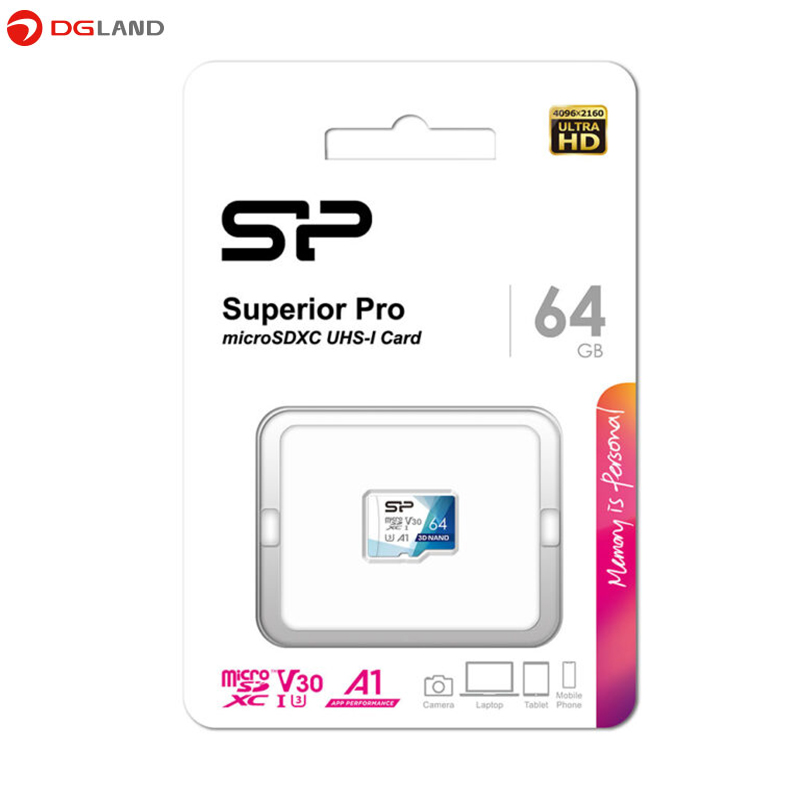 کارت حافظه  microSDXC سیلیکون پاور مدل  Superior Pro V30 کلاس 3 استاندارد UHS-I U3  سرعت 100MBps ظرفیت 64 گیگابایت 