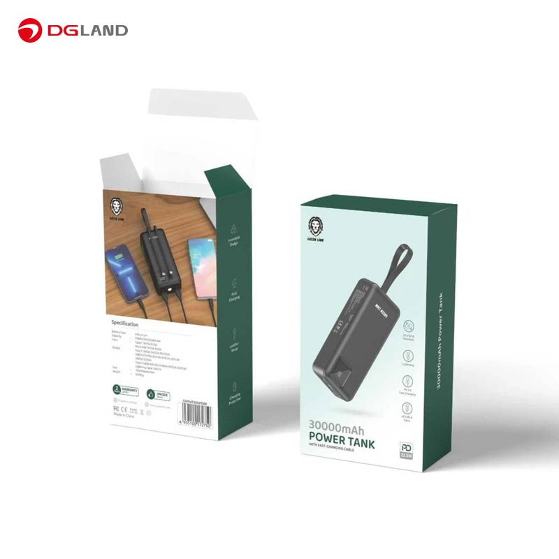 پاوربانک گرین لاین مدل Tank ظرفیت 30000 میلی‌آمپر ساعت