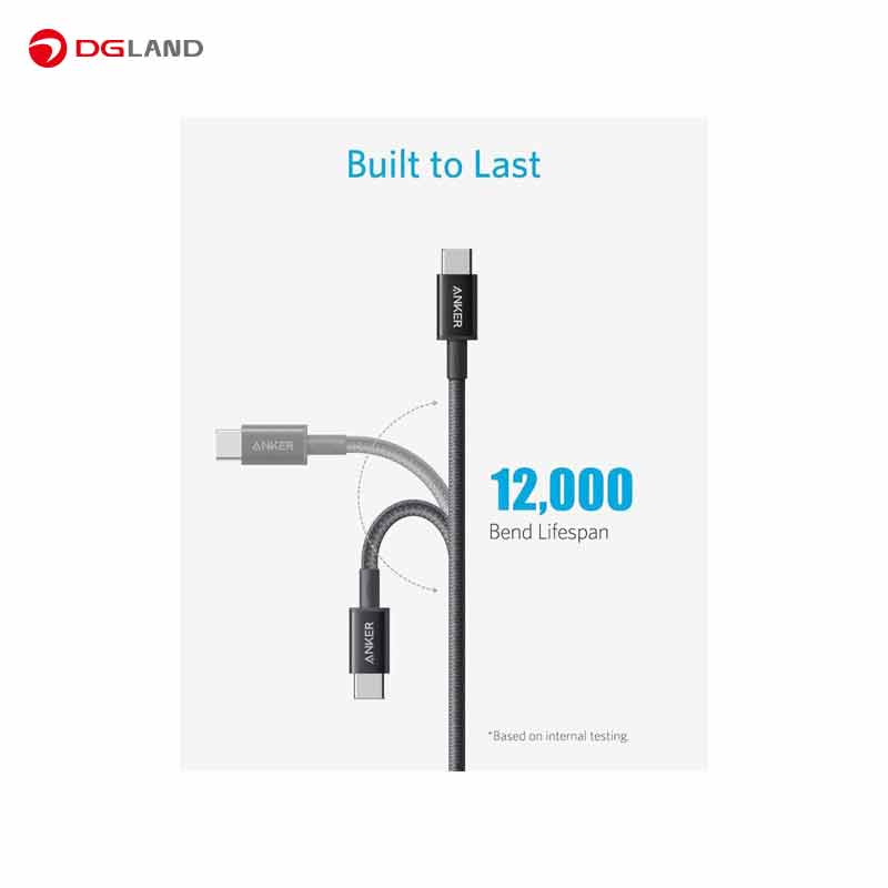 کابل شارژ دوسر Type-C انکر مدل A8757 طول 1.8 متر