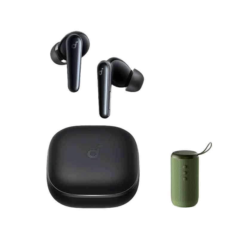 هندزفری بلوتوثی انکر مدل Soundcore Liberty 5 A3957 + اسپیکر بلوتوثی ریمکس مدل Scuba RB-M62  کد (VAL057)