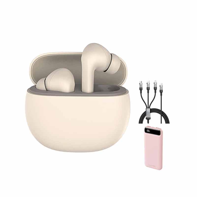 هندزفری بلوتوثی شیائومی مدل Redmi Buds 4 Active + پاوربانک ریمکس مدل RPP-520 + کابل شارژ هوشمند پرودو مدل PD-CBL0019 کد (VAL014)