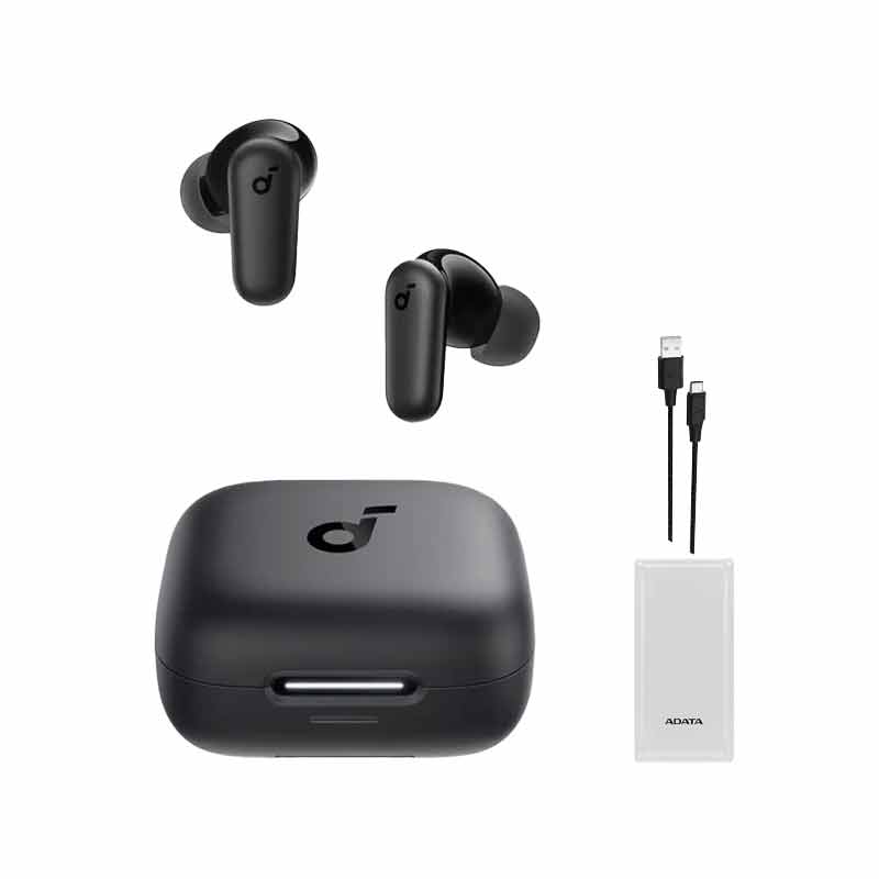 هدفون بلوتوثی انکر مدل R50i NC A3959 + پاوربانک ای دیتا مدل C20 + کابل شارژ  پاورولوژی مدل Power Sync Flex PCAB015 کد (VAL036) 