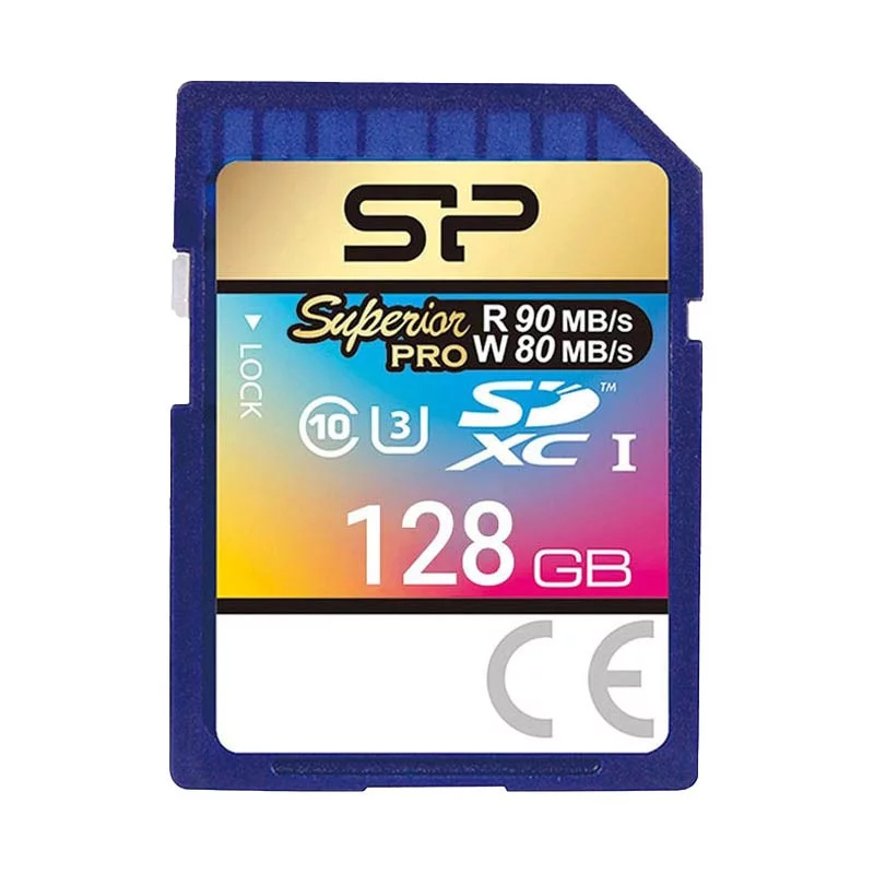 کارت حافظه SDXC سیلیکون پاور مدل Superior Pro کلاس 10 استاندارد UHS-I U3 با سرعت 90MB ظرفیت 128 گیگابایت