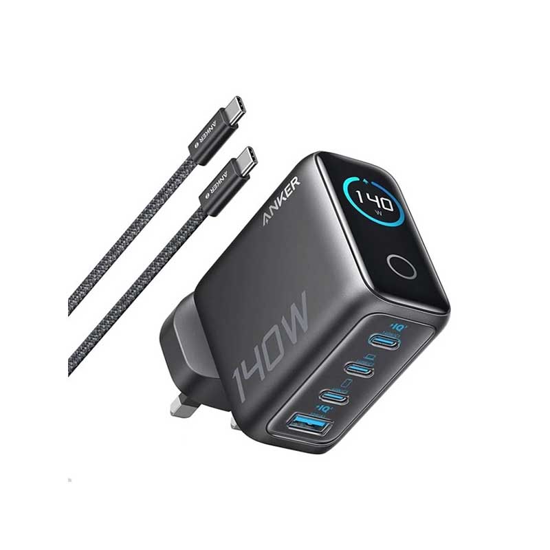 شارژر دیواری 140 وات چهار پورت انکر مدل B2697KZ1 به همراه کابل USB-C طول 1.5 متر