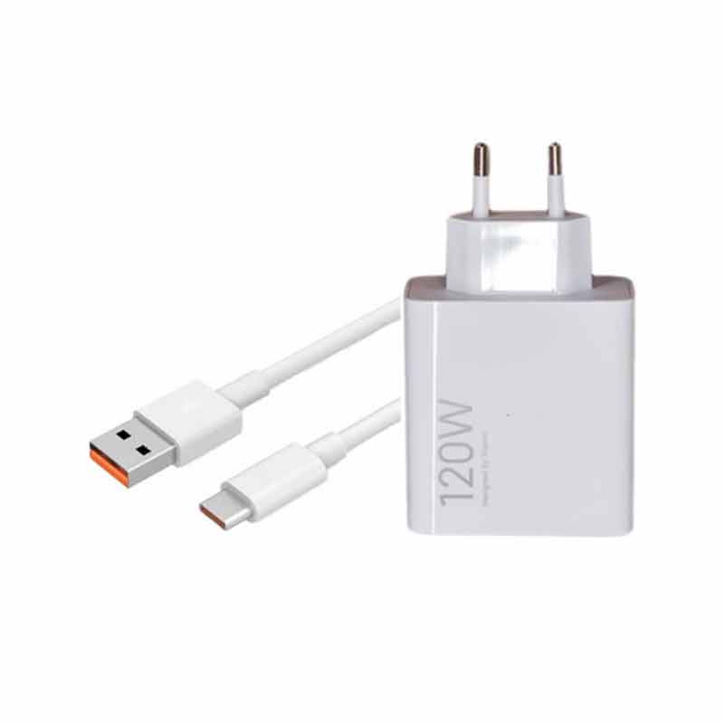 شارژر دیواری 120 وات شیائومی مدل HyperCharge دو پین به همراه کابل تایپ سی