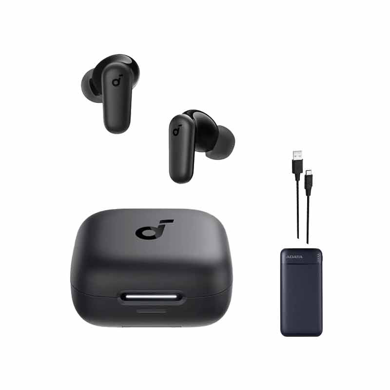 هدفون بلوتوثی انکر مدل R50i NC A3959 + پاوربانک ای دیتا مدل C100 + کابل  شارژ  پاورولوژی مدل Power Sync Flex PCAB015 کد (VAL038)