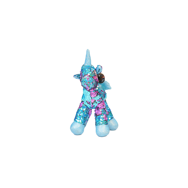 عروسک اسب پولکی مدل یونیکورن ارتفاع 23 سانتی متر