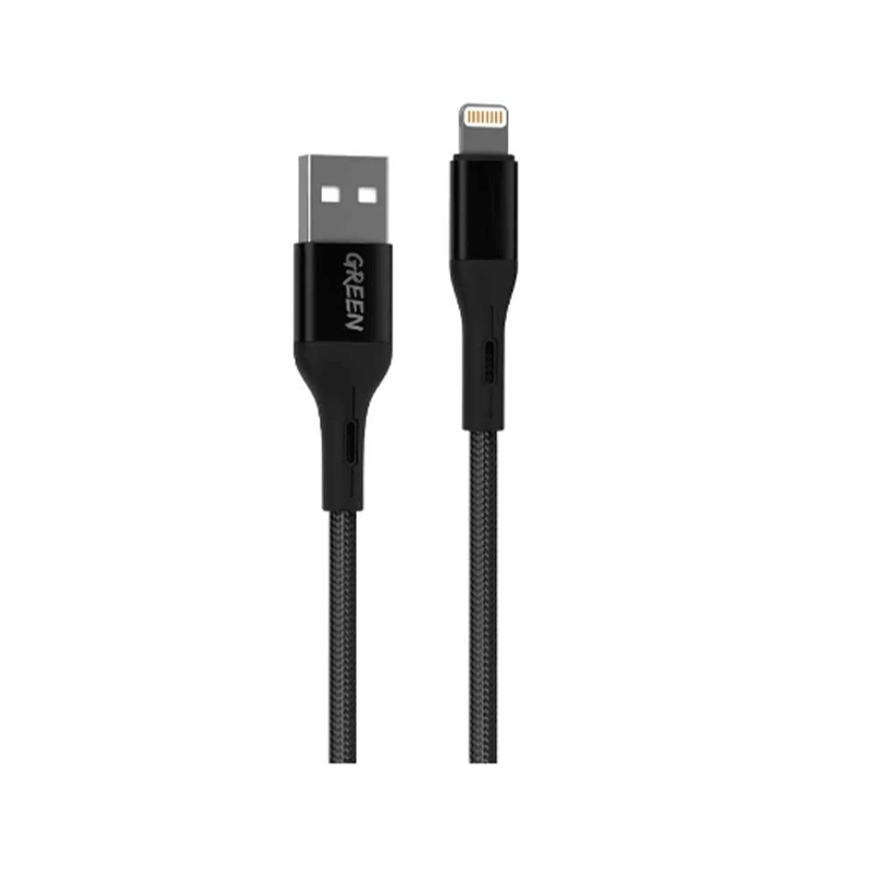 کابل شارژ لایتنینگ به یو اس بی-ای گرین مدل Braided Lightning Cable طول 1.2 متر