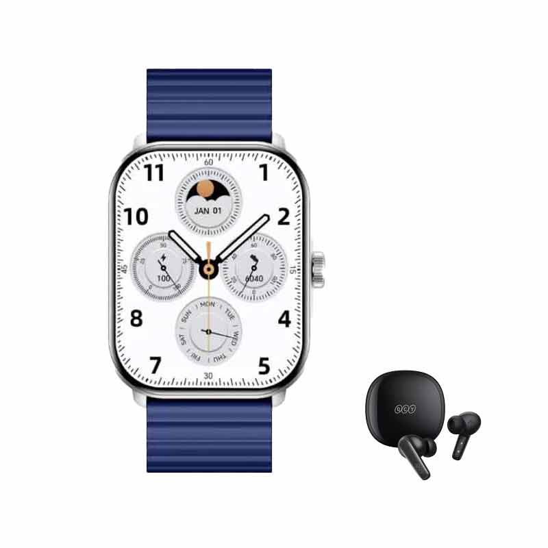 ساعت هوشمند گلوریمی مدل GC Plus بند سیلیکونی + هدفون کیو سی وای مدل T13x کد (VAL029)