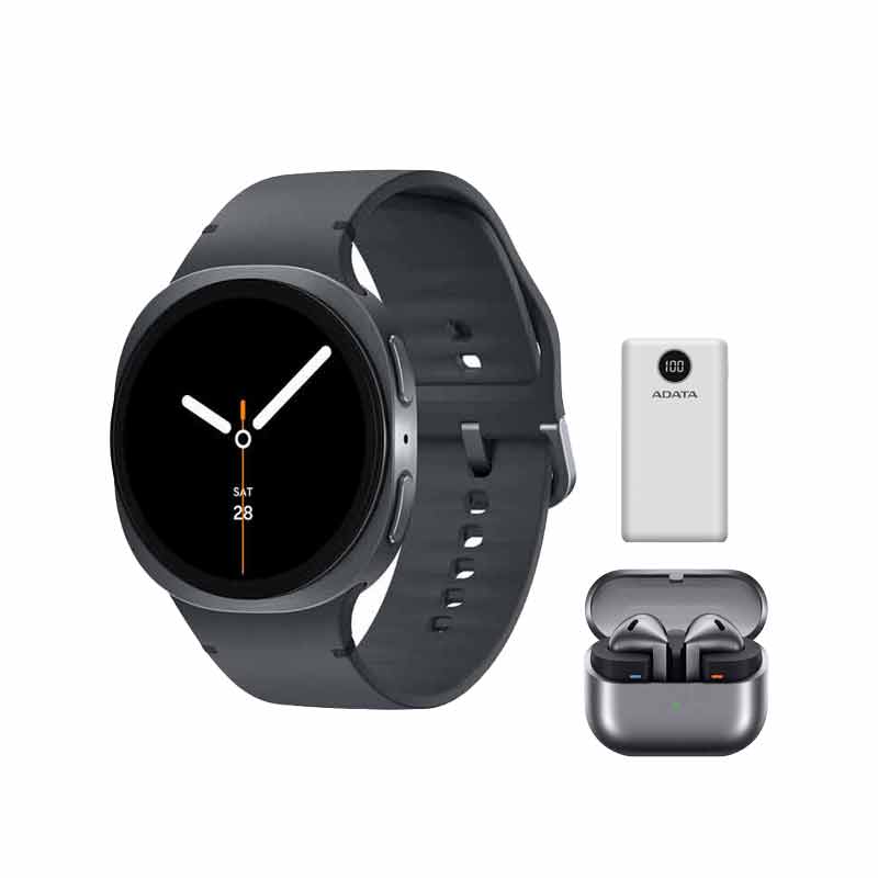 ساعت هوشمند سامسونگ مدل Galaxy Watch 8 40mm + هدفون بلوتوثی سامسونگ مدل Galaxy Buds 3 + پاوربانک ای دیتا مدل P20000QCD کد (VAL136)