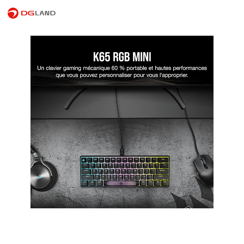 کیبورد مخصوص بازی کورسیر مدل K65 RGB MINI 60% CHERRY MX Speed کیبورد مخصوص بازی کورسیر مدل K65 RGB MINI 60% CHERRY MX Speed