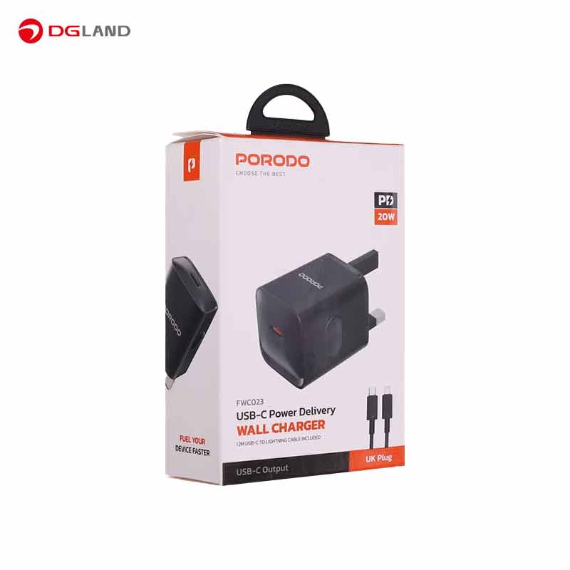 شارژر دیواری 20 وات پرودو مدل Power delivery Wall Charger-FWC023 شارژر دیواری 20 وات پرودو مدل Power delivery Wall Charger-FWC023