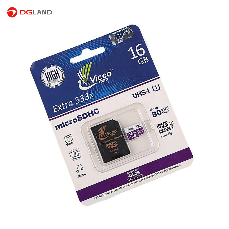 کارت حافظه microSDHC ویکو من مدل Extre 533X کلاس 10 استاندارد UHS-I U1 سرعت 80MBps ظرفیت 16 گیگابایت همراه با آداپتور SD کارت حافظه microSDHC ویکو من مدل Extre 533X کلاس 10 استاندارد UHS-I U1 سرعت 80MBps ظرفیت 16 گیگابایت همراه با آداپتور SD