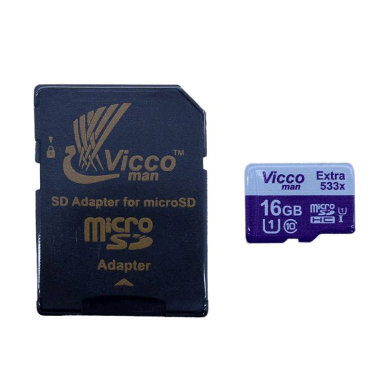 کارت حافظه microSDHC ویکو من مدل Extre 533X کلاس 10 استاندارد UHS-I U1 سرعت 80MBps ظرفیت 16 گیگابایت همراه با آداپتور SD کارت حافظه microSDHC ویکو من مدل Extre 533X کلاس 10 استاندارد UHS-I U1 سرعت 80MBps ظرفیت 16 گیگابایت همراه با آداپتور SD