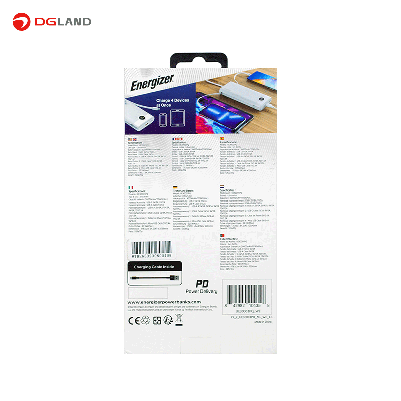 شارژر همراه انرجایزر مدل UE30001PQ ظرفیت 30000 میلی آمپر ساعت شارژر همراه انرجایزر مدل UE30001PQ ظرفیت 30000 میلی آمپر ساعت