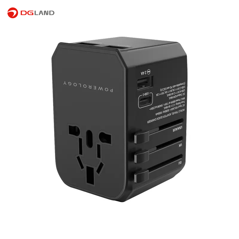 مجموعه شارژر مسافرتی پاورولوژی مدل Universal Multi-Port Travel Adapter PD45W P45PDUTVBK مجموعه شارژر مسافرتی پاورولوژی مدل Universal Multi-Port Travel Adapter PD45W P45PDUTVBK