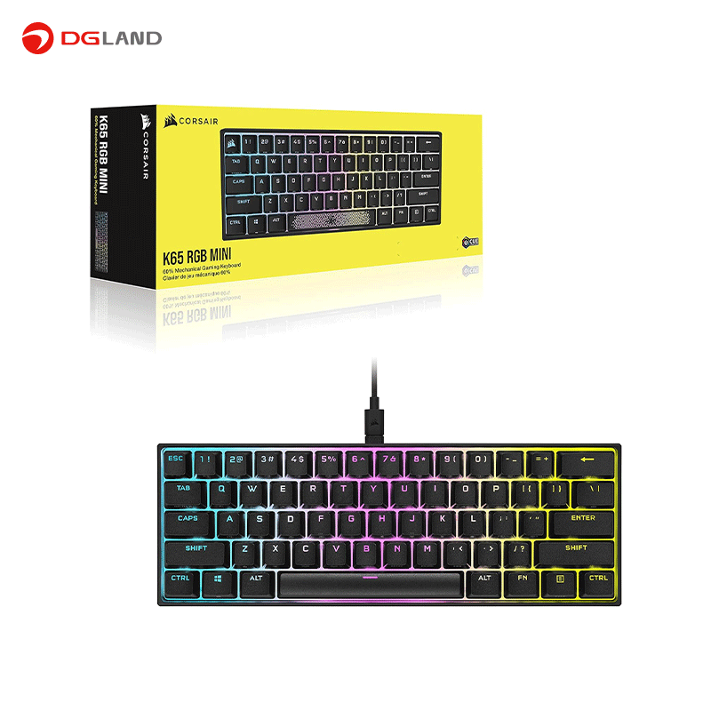 کیبورد مخصوص بازی کورسیر مدل K65 RGB MINI 60% CHERRY MX Speed کیبورد مخصوص بازی کورسیر مدل K65 RGB MINI 60% CHERRY MX Speed