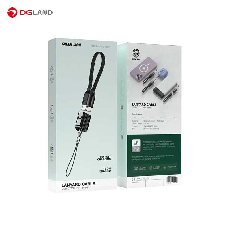 کابل تایپ سی به لایتنینگ گرین لاین مدل GNLANTC2LG Lanyard کابل تایپ سی به لایتنینگ گرین لاین مدل GNLANTC2LG Lanyard