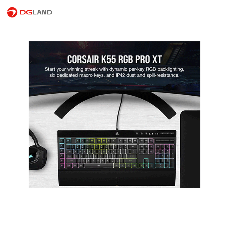 کیبورد مخصوص بازی کورسیر مدل K55 RGB PRO XT کیبورد مخصوص بازی کورسیر مدل K55 RGB PRO XT